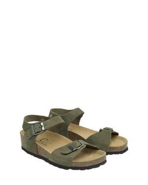 Celtic & Co. Low Wedge Dbl Buckle Sandal - Green