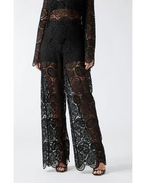 Marciano Grace Lace Wide Leg Pants - Black