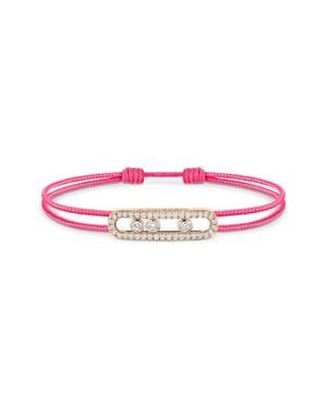 Messika Care Pavé Diamond Friendship Bracelet - Red