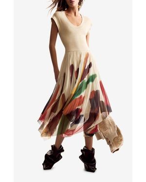 Desigual Handkerchief Hem Dress - Natural