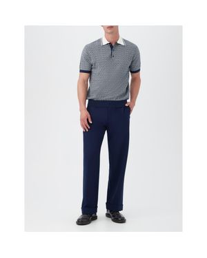 Mr Turk Dover Short Sleeve Knit Polo - Blue