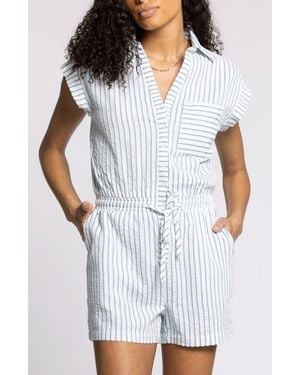 Thread & Supply Marina Stripe Cotton Romper - White