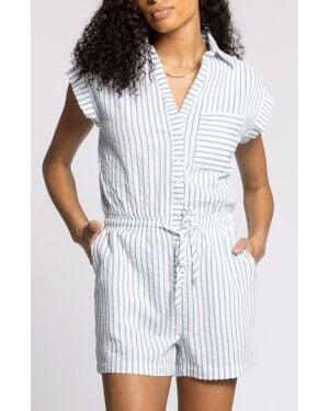 Thread & Supply Marina Stripe Cotton Romper - White
