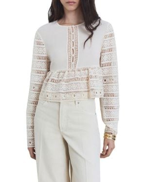 Mango Arena Openwork Top - White