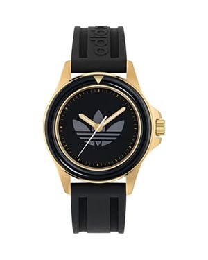 adidas Expression One Silicone Strap Watch, 44Mm - Black