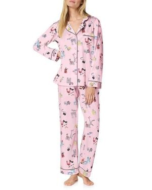 Bedhead Print Stretch Cotton Pajamas - Pink