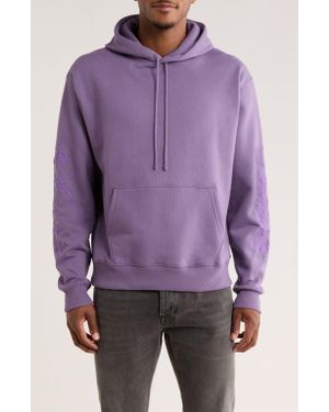 Pleasures Scrawl Cotton Blend Hoodie - Purple