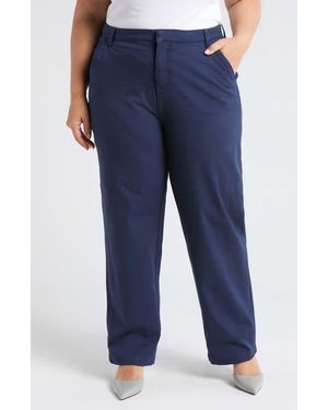 UNIVERSAL STANDARD Orchard High Waist Stretch Twill Chino Pants - Blue