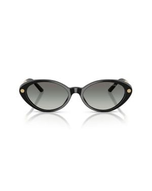 Versace 54Mm Gradient Oval Sunglasses - Black
