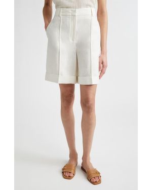 Eleventy Sparkle Linen Blend Bermuda Shorts - White