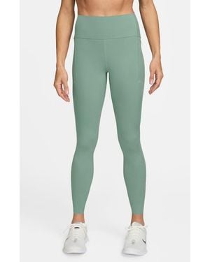Nike Swift High-Waisted Pocket 7/8 Running Leggings - Green