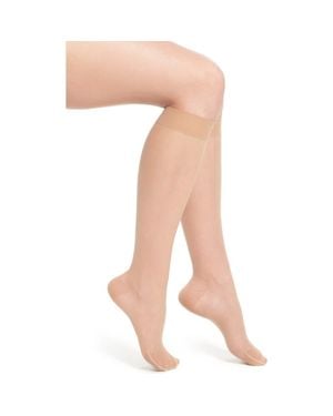 Item M6 Sheer Compression Knee High Socks - White