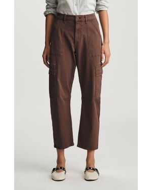 Mavi Vinnie High Waist Ankle Barrel Cargo Twill Pants - Brown