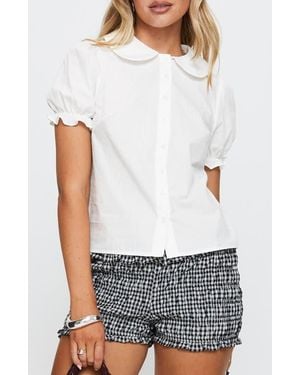 Princess Polly Neverland Puff Sleeve Shirt - White