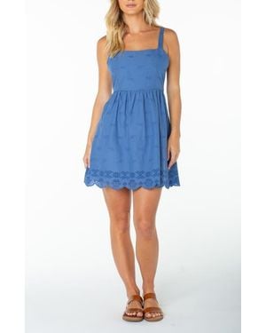 Roxy Clearwater Embroidered Minidress - Blue