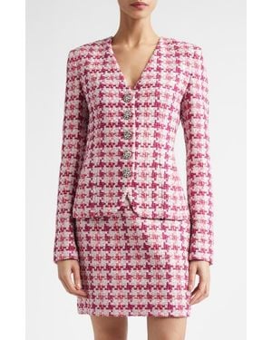 St. John Suzy Ritz Tweed Jacket - Red