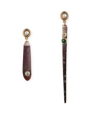 Eliou Spina Mismatched Drop Earrings - White