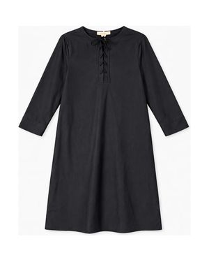 Noni Daily Geo Swim Dress Short Sleeve Above Knee Swim Dress - Black