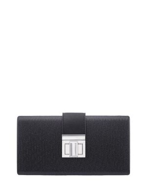 Nina Presly Faux Leather Clutch - Black