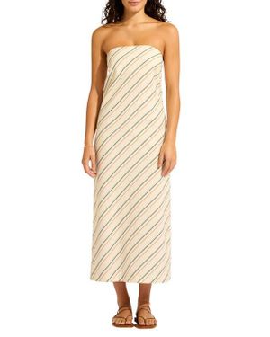 Seafolly Bias Cut Cover-Up Midi Dress - Natural