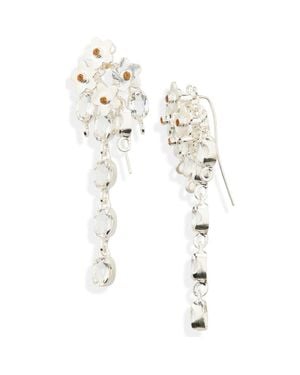 Shana Cave Vine Drop Earrings - White