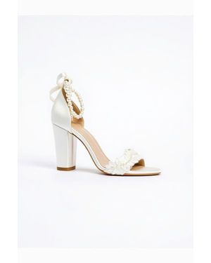 Forever & Always Shoes Elysia Pearl & Lace Wedding Heel - White