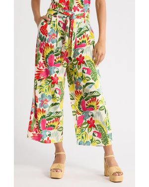 Sugarlips Wissa Tropical Bien Wide Leg Pants - White