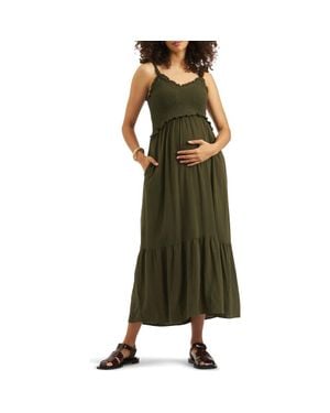Ripe Maternity Brandi Shirred Dress - Green