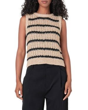 Endless Rose Sequin Stripe Sweater Vest - Black