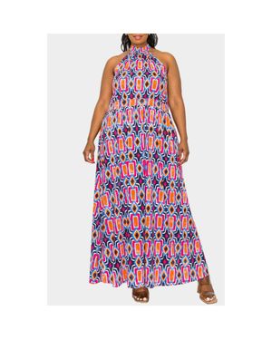 L I V D Rios Halter Stretch Maxi Dress - Purple