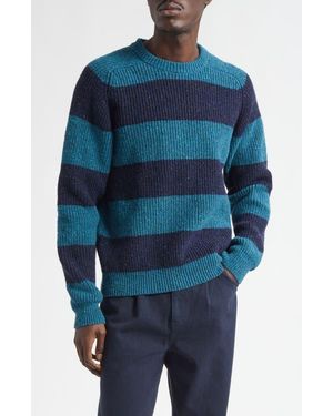 Noah Stripe Donegal Wool Sweater - Blue