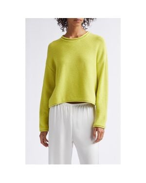 Leset Mae Crewneck Cotton Blend Sweater - Yellow