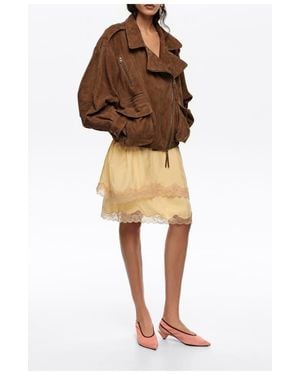 Bimba Y Lola Double-Front Suede Jacket - Green