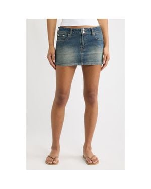 PacSun Piper Stretch Cotton Denim Miniskirt - Blue