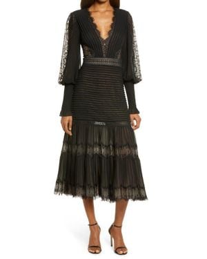 white christmas dresses Tadashi Shoji Women's Lou Embroidered Crepe Bell Sleeve Dress main image 1