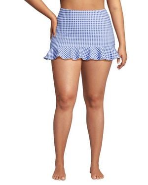 Lands' End Ruffle Hem Mini Swim Skirt - Blue