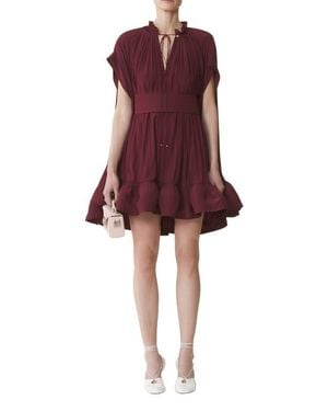 Lanvin Short Charmeuse Dress - Purple