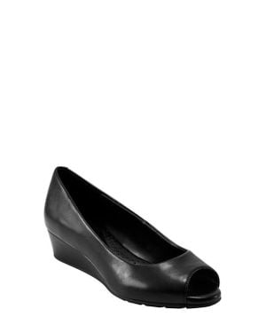 Bandolino Peep Toe Wedge Pump - Black