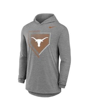 Nike Texas Longhorns 2026 Ncaa Baseball College World Series Dugout Long Sleeve Hooded T-Shirt - Gray