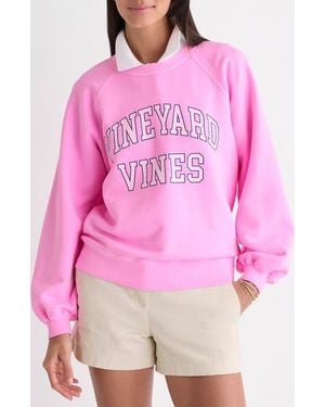 Vineyard Vines Terry Crewneck Cotton Sweatshirt - Pink