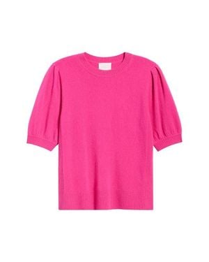 Caslon Puff Sleeve Wool & Cashmere Sweater - Pink