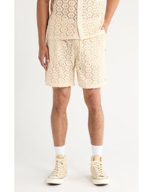 Honor The Gift Open Stitch Drawstring Shorts - Natural