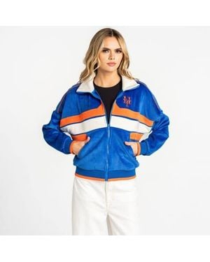 The Wild Collective New York Mets Velvet Cord Full-Zip Jacket - Blue