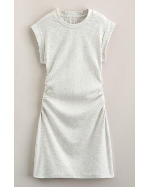 Treasure & Bond Kids' Shirred Rib T-Shirt Dress - White