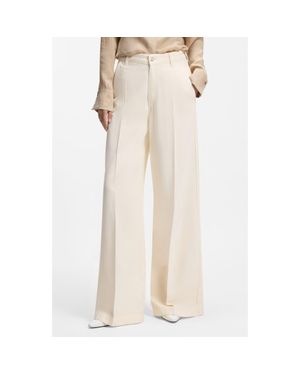 BOSS Essential High Waist Wide Leg Jeans - Natural