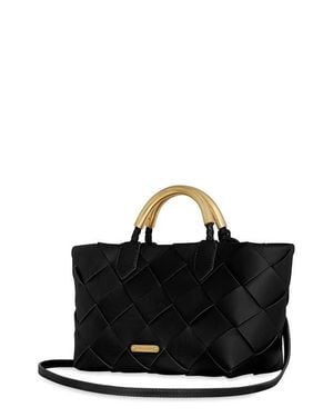 Rebecca Minkoff Mini Frankie Woven Leather Tote - Black