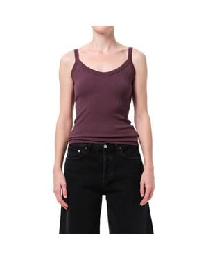 Agolde Jordan V-Neck Tank - Purple