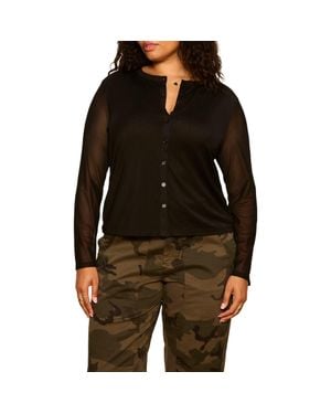 Sanctuary Mesh Long Sleeve Cardigan - Black