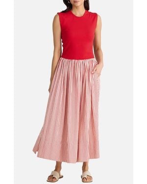 Brave+True Daphne Sleeveless Mixed Media Dress - Pink