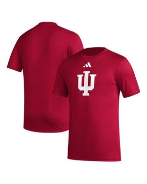 adidas Indiana Hoosiers Primary Locker Logo Pre-Game Aeroready T-Shirt - Red